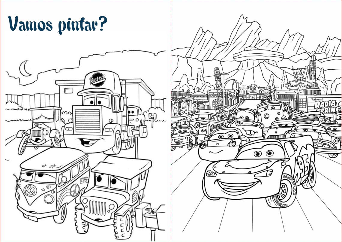 Livro de colorir carros disney