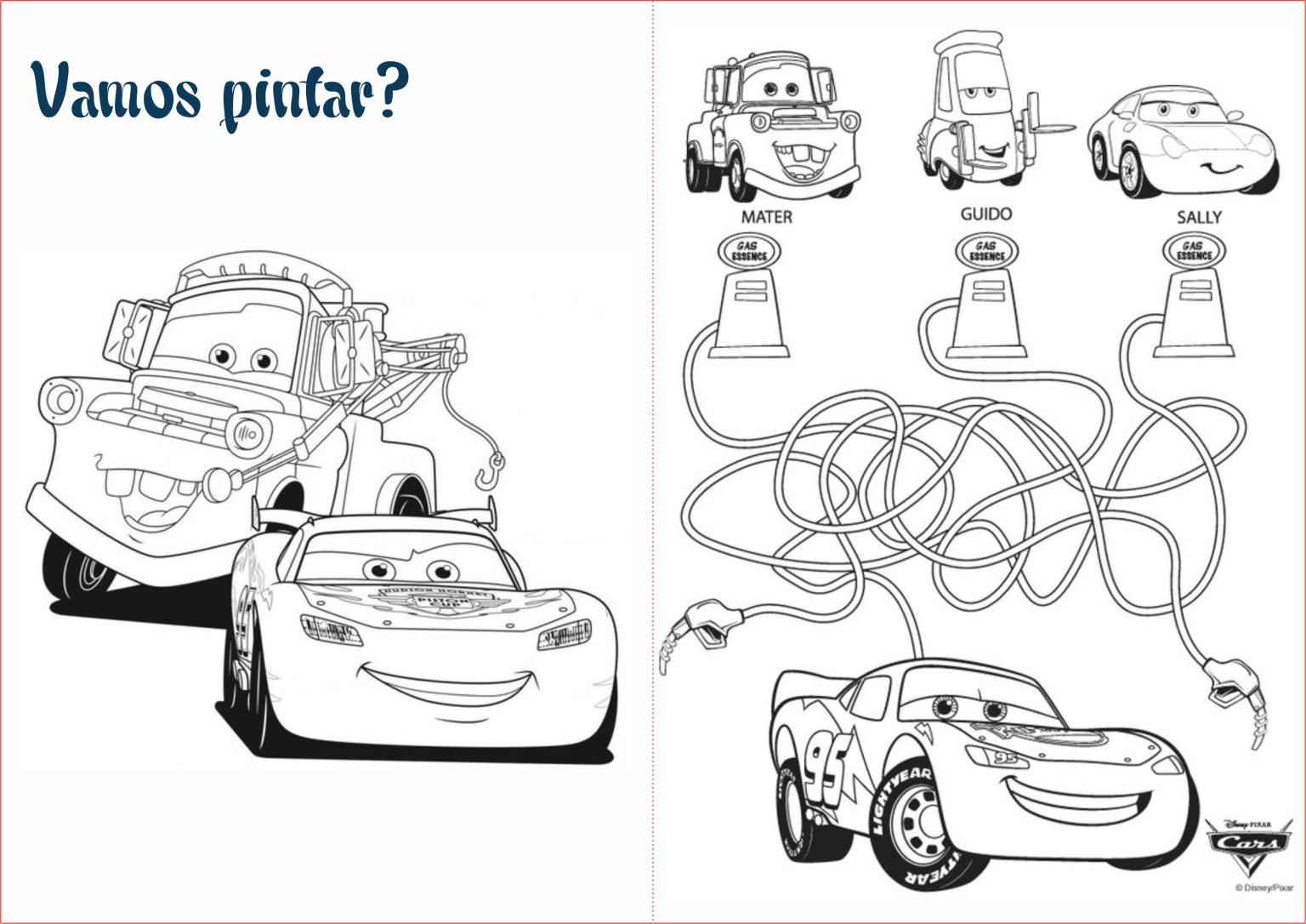 Livro de colorir carros disney