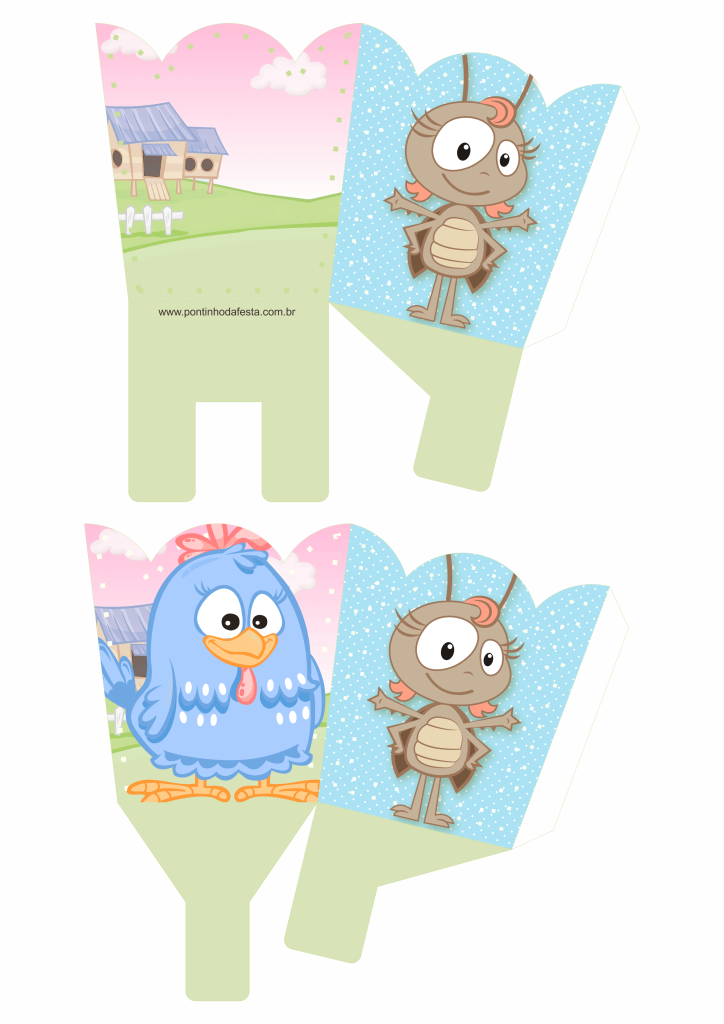 lembrancinha personalizado galinha pintadinha aquarela gratis