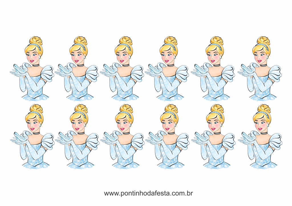 Lembrancinha Cinderela aquarela gratis