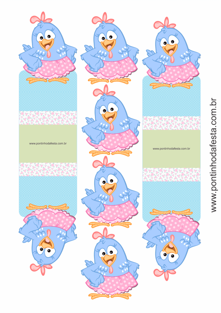 lembrancinha personalizado galinha pintadinha aquarela gratis