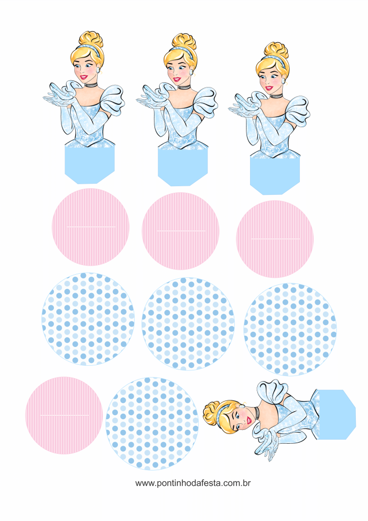 Lembrancinha Cinderela aquarela gratis