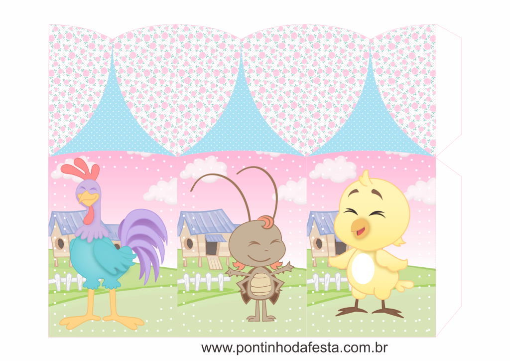 lembrancinha personalizado galinha pintadinha aquarela gratis