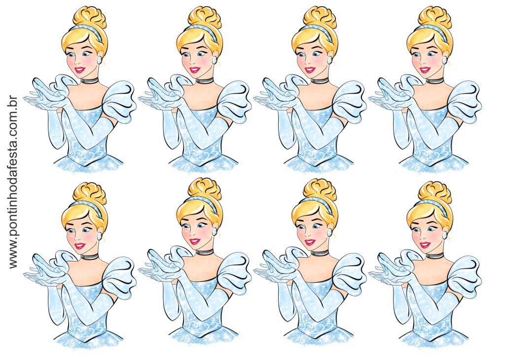 Lembrancinha Cinderela aquarela gratis