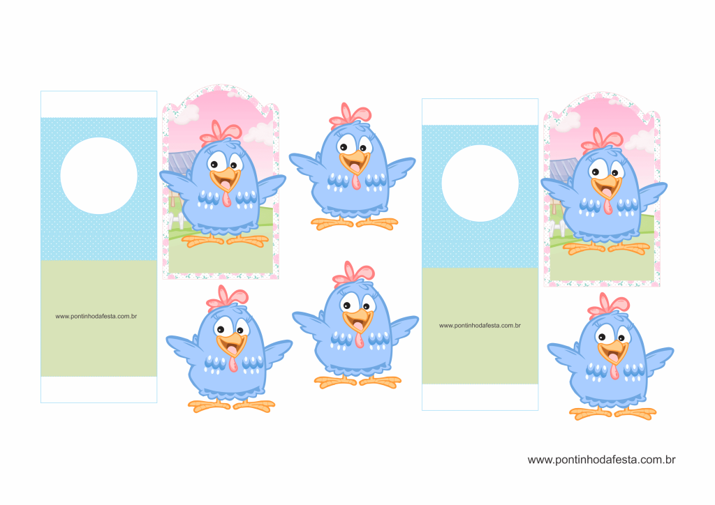 lembrancinha personalizado galinha pintadinha aquarela gratis