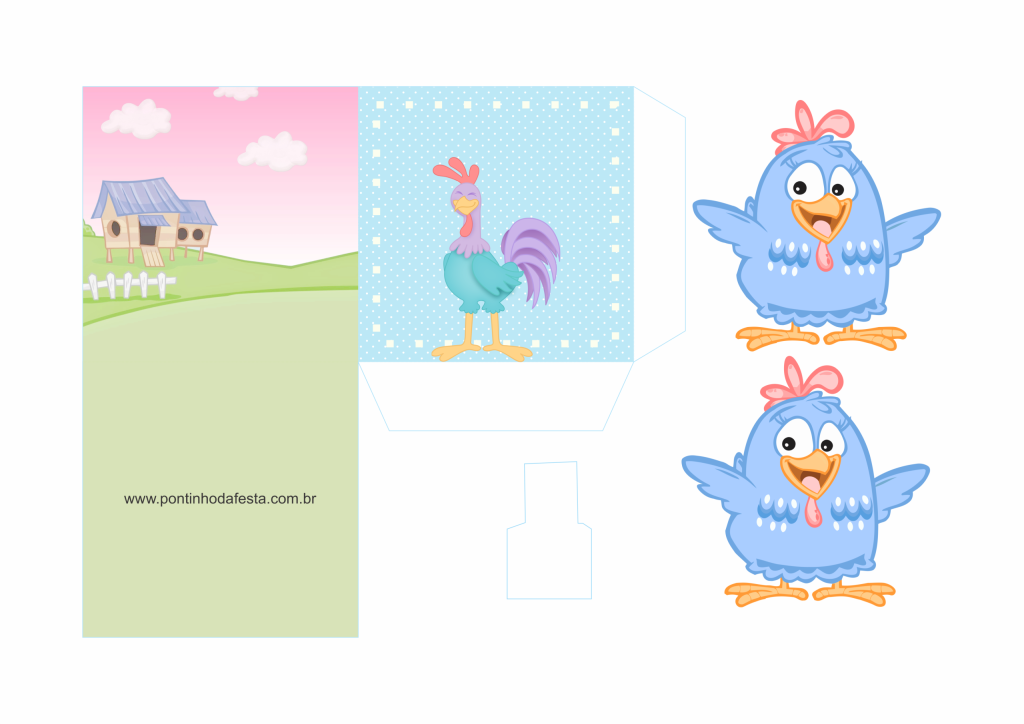 lembrancinha personalizado galinha pintadinha aquarela gratis