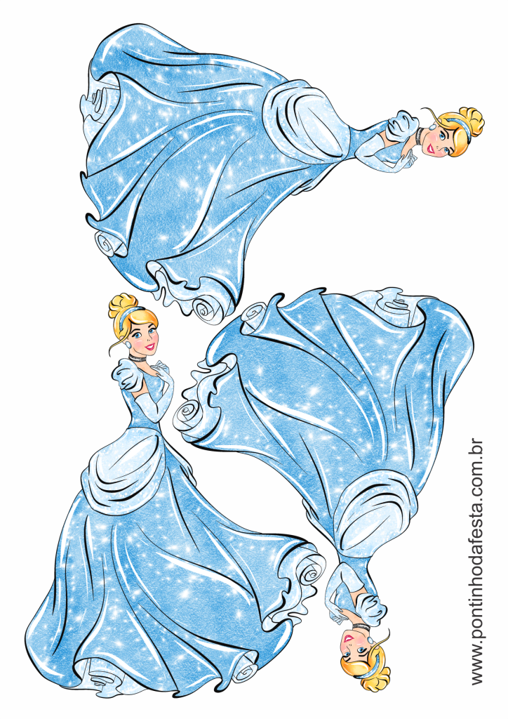 Lembrancinha Cinderela aquarela gratis