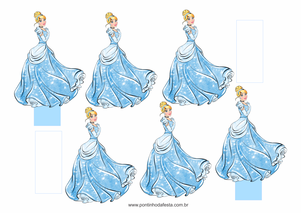 Lembrancinha Cinderela aquarela gratis