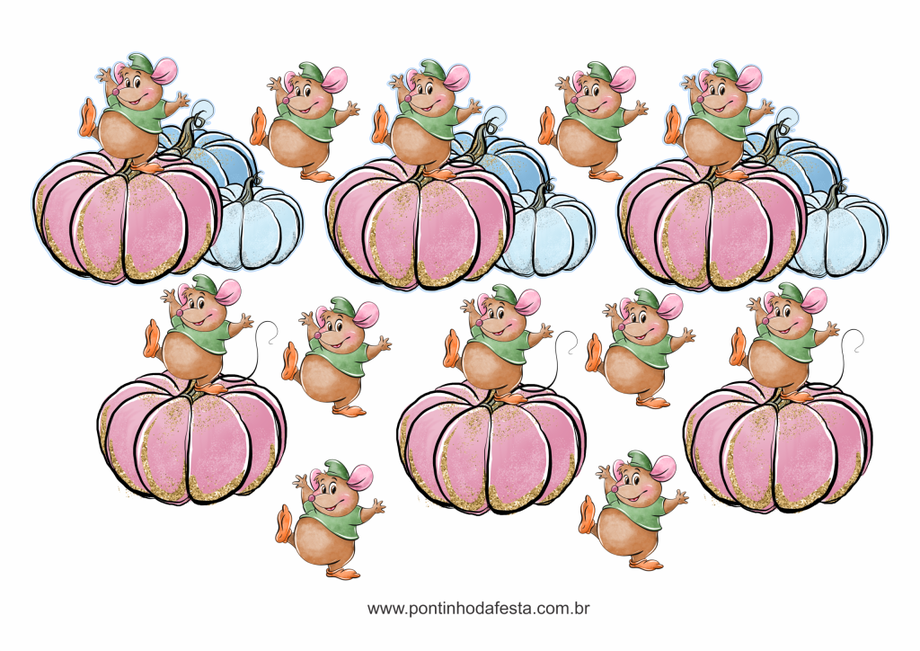 Lembrancinha Cinderela aquarela gratis