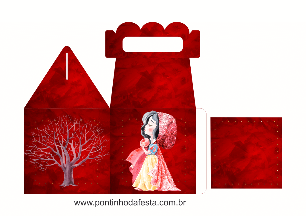 lembrancinha branca de neve aquarela gratis