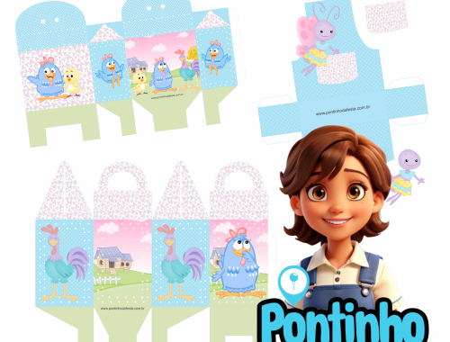 lembrancinha personalizado galinha pintadinha aquarela gratis