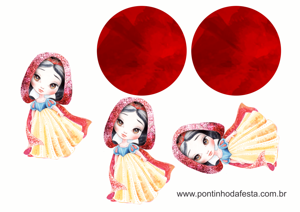 lembrancinha branca de neve aquarela gratis