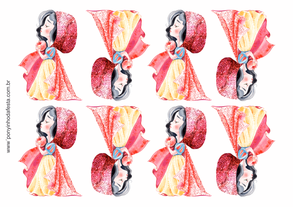 lembrancinha branca de neve aquarela gratis