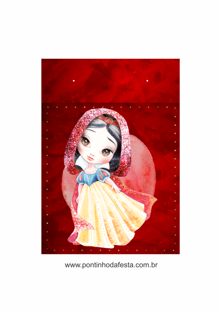 lembrancinha branca de neve aquarela gratis