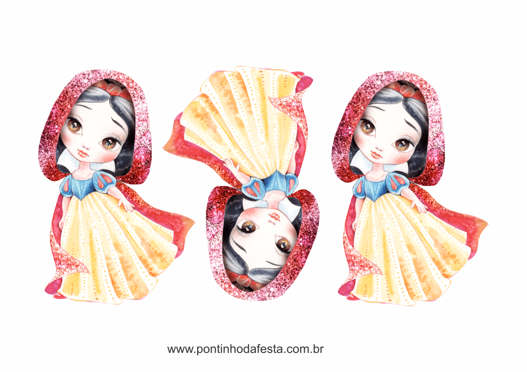 lembrancinha branca de neve aquarela gratis