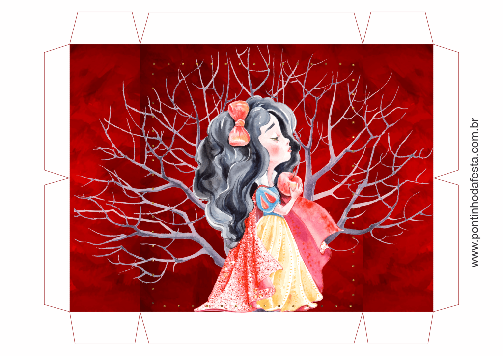 lembrancinha branca de neve aquarela gratis