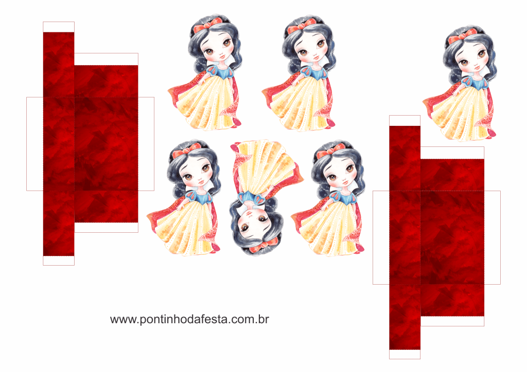 lembrancinha branca de neve aquarela gratis