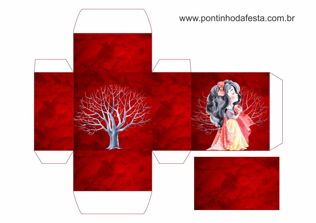 lembrancinha branca de neve aquarela gratis