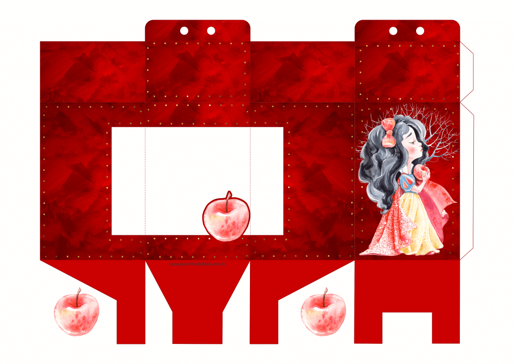 lembrancinha branca de neve aquarela gratis