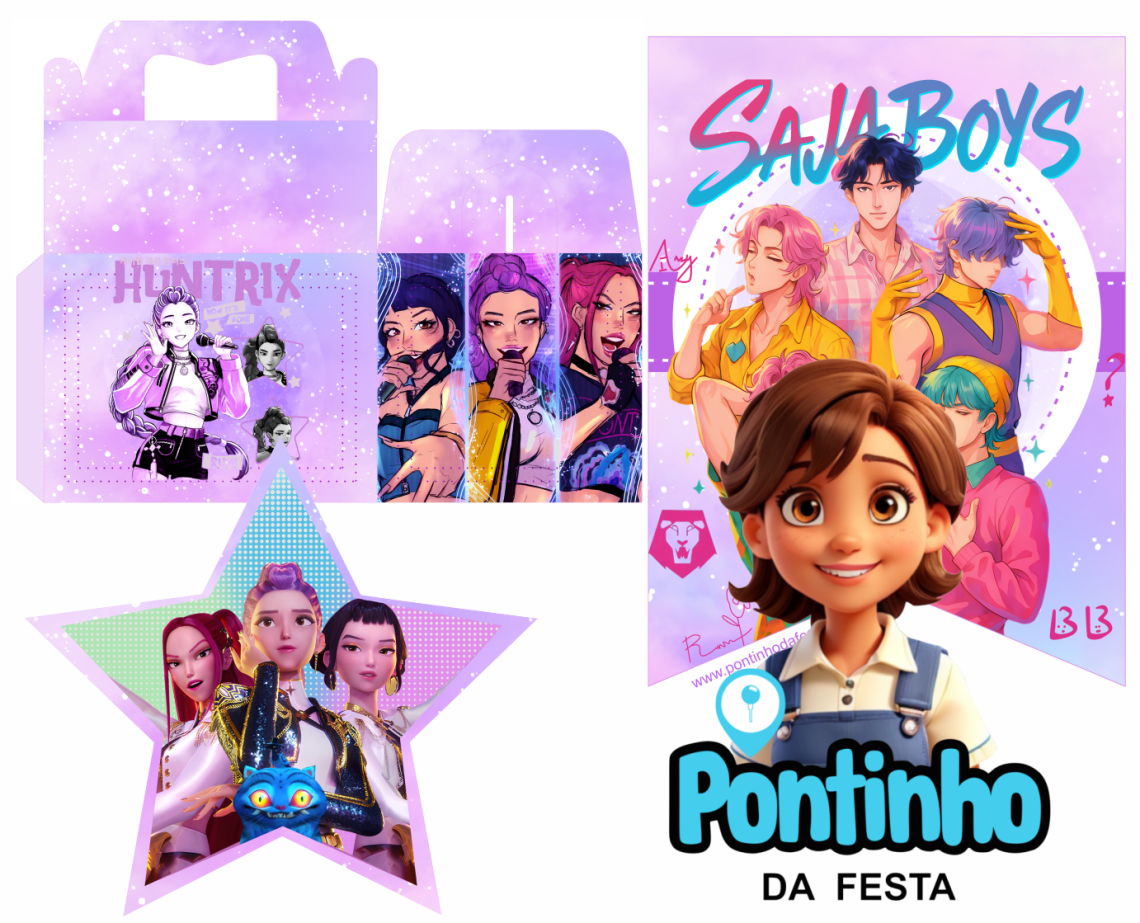 Lembrancinha GUERREIRAS DO KPOP para baixar gratis