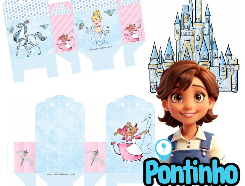 Lembrancinha Cinderela aquarela gratis