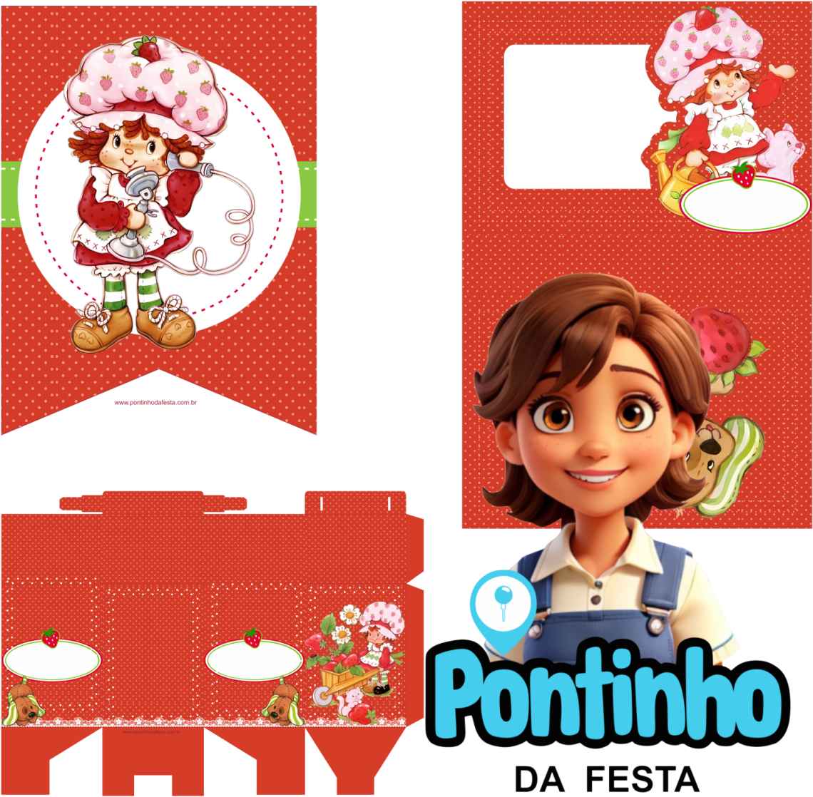 lembrancinha personalizada moranguinho vermelha anos 80 gratis
