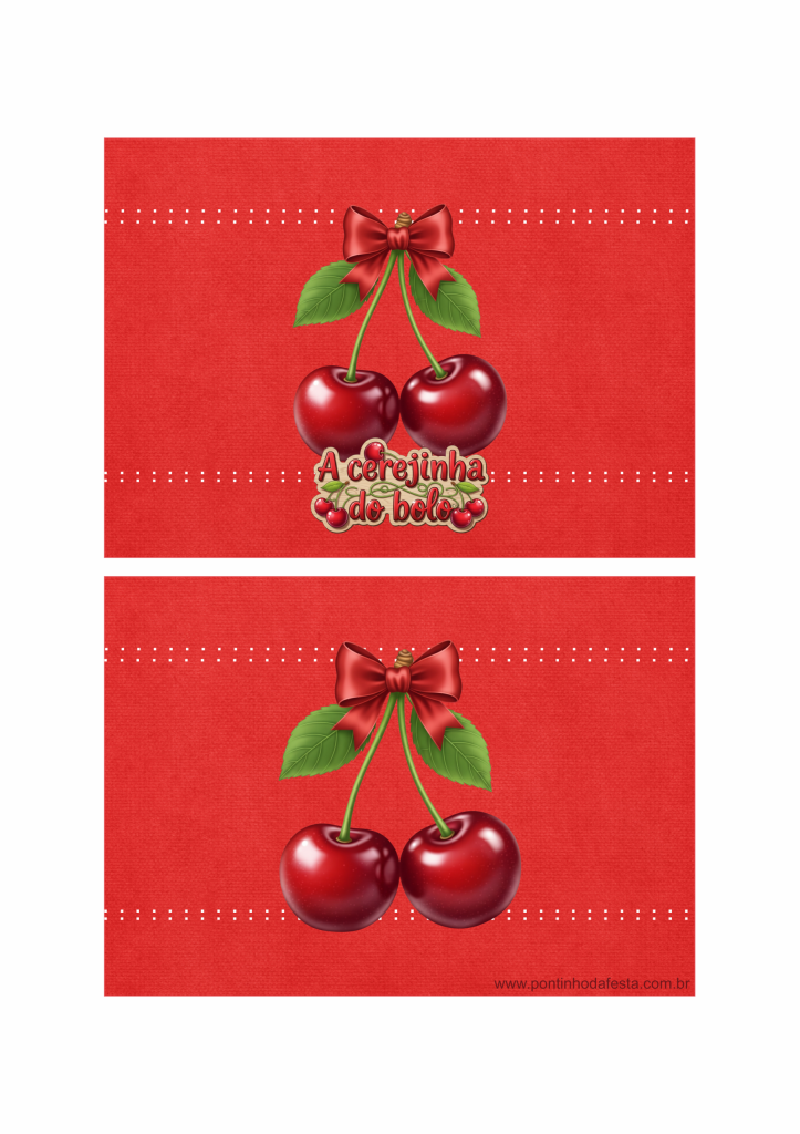 Lembrancinha Cerejinha do bolo gratis