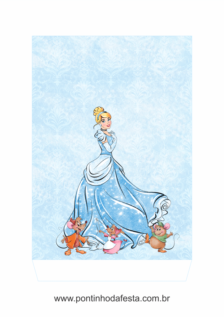 Lembrancinha Cinderela aquarela gratis