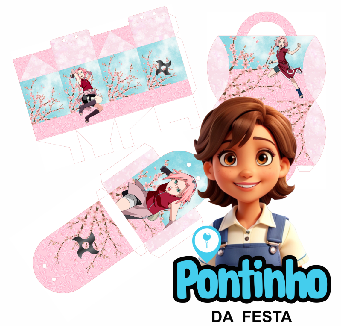 Lembrancinha sakura personalizada gratis