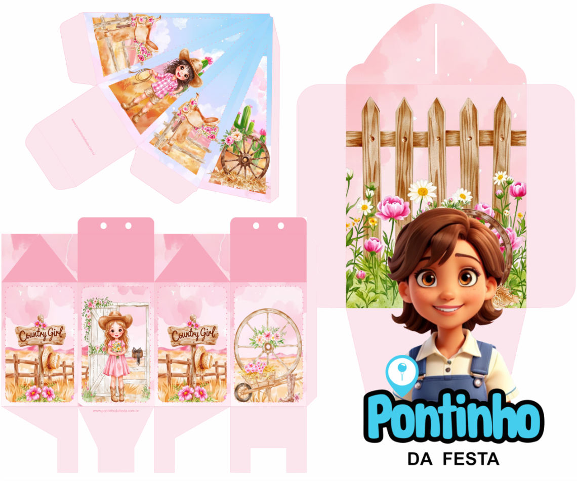 Kit digital Lembrancinha Country Coutry Girl