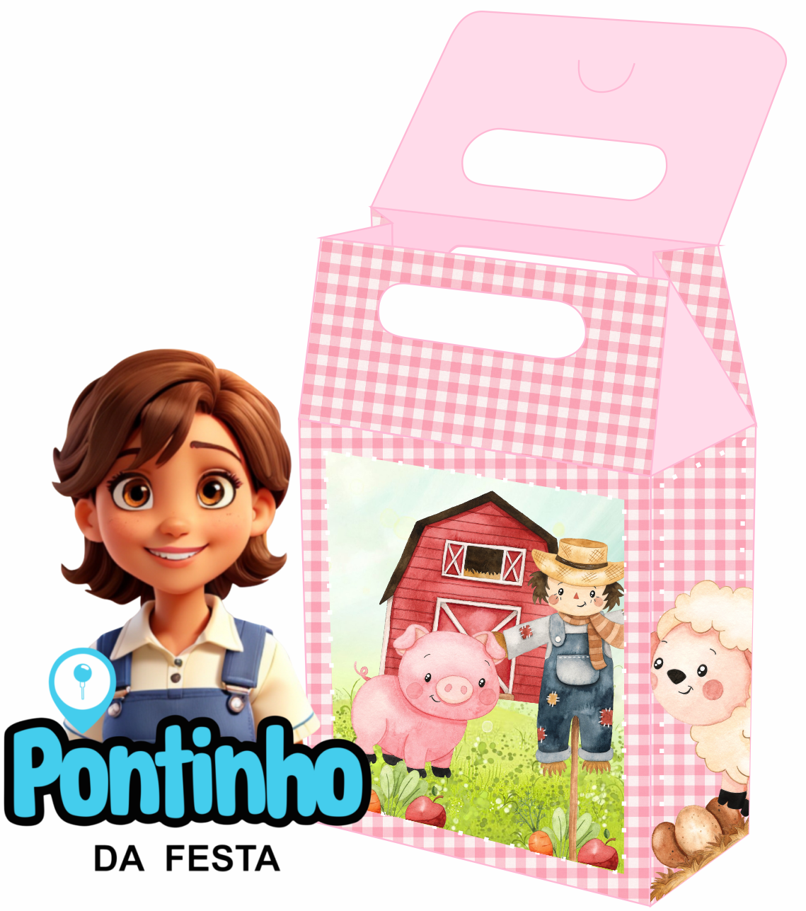 Molde limpo caixa sacolinha para personalizar lembrancinha