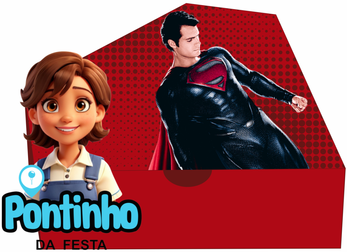Molde limpo caixa estilo logo super homem para personalizar lembrancinha