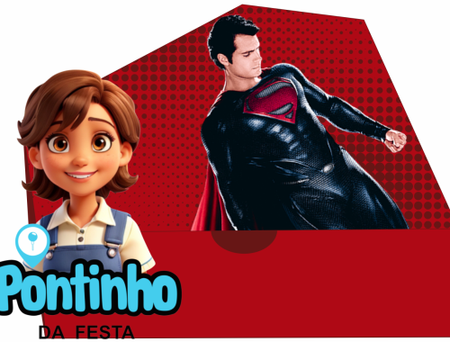 Molde limpo caixa estilo logo super homem para personalizar lembrancinha