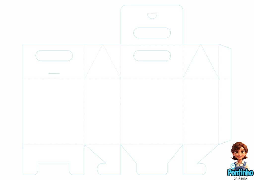 Molde limpo caixa sacolinha para personalizar lembrancinha