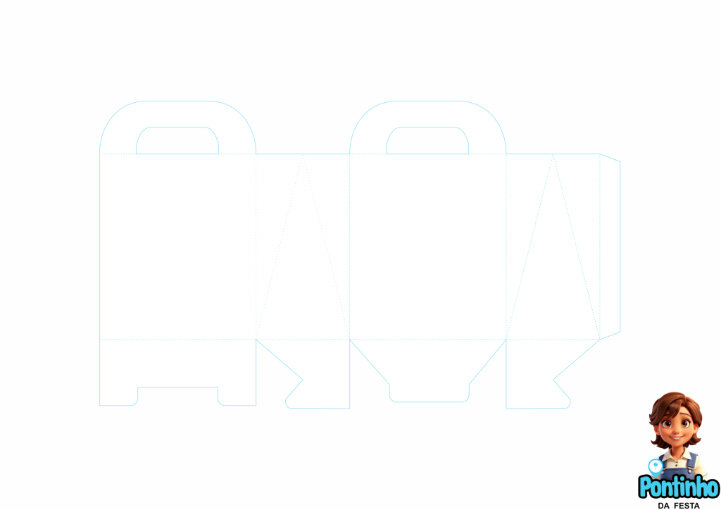 Molde limpo caixa sacolinha para personalizar lembrancinha
