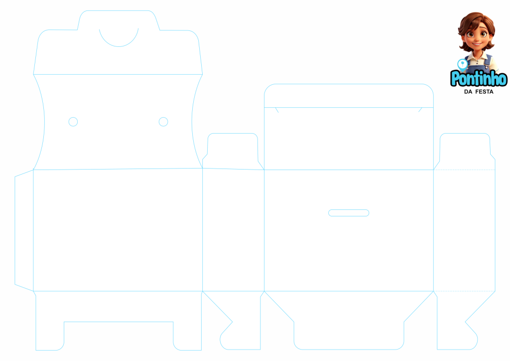Molde limpo caixa estilo bolsinha para personalizar lembrancinha pontinhodafesta